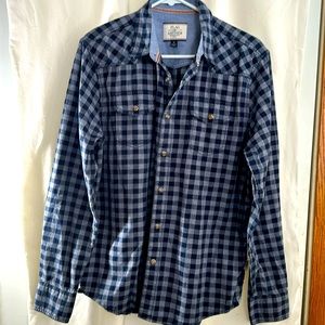 Vintage Flag & Anthem long-sleeved blue checkered western shirt men’s medium.